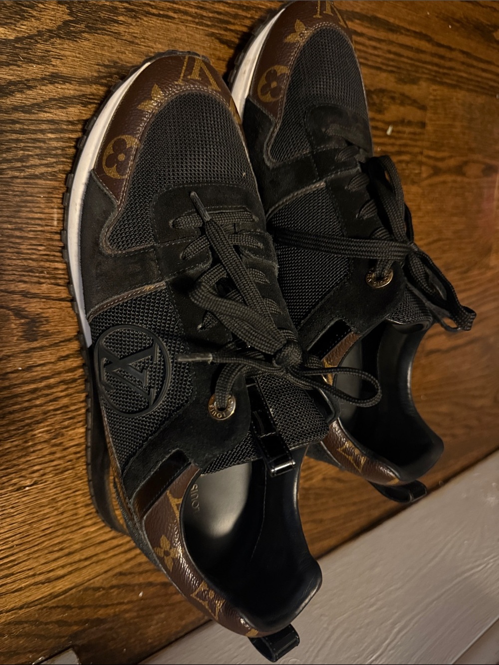 Louis Vuitton Black and Brown Monogram Runner Sneakers